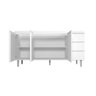 Kit Balcão Gabinete para Pia Andreia 150cm C- Balcão Cooktop 4 ou 5 Bocas Branco - 3
