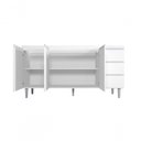 Ver imagem 3 de Kit Balcão Gabinete para Pia Andreia 150cm C- Balcão Cooktop 4 ou 5 Bocas Branco