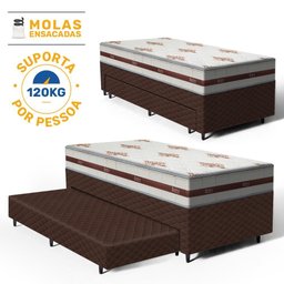 Cama Box com Colchão de Molas Ensacadas Anjos Classic + Auxiliar de Espuma Unique Solteiro 88cm - 3