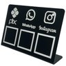 Placa Tripla Pix Instagram Whatsapp Qr Code Acrílico Preto com Prata 22x15cm - 1