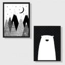 Ver imagem 1 de Kit 2 Quadros Decorativos Urso Escandinavo