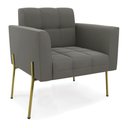 Ver imagem 4 de Sofá Namoradeira e 2 Poltronas Pé de Ferro Dourado Elisa Suede D03 - D’Rossi