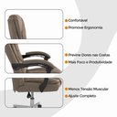 Ver imagem 6 de Kit 2 Cadeiras de Escritório Presidente Reclinável com Base Giratória Bege