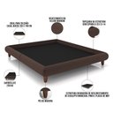 Ver imagem 3 de Cama Casal Queen Base Box Pés de Madeira 176cm Otto P05 Veludo Marrom - Lyam Decor