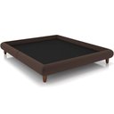 Ver imagem 1 de Cama Casal Queen Base Box Pés de Madeira 176cm Otto P05 Veludo Marrom - Lyam Decor