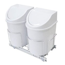 Lixeira Dupla Base Trilhos Deslizante 24 Lts Inox Jomer 3318 - 1