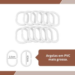 2 Cortina Box Banheiro PVC Grossa Antimofo Ilhós Am 140x230 - 5
