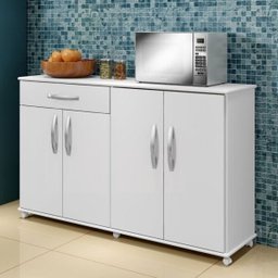 Balcão para Cozinha 4 Portas 1 Gaveta Campinas Branco/preto - 3