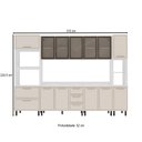 Ver imagem 4 de Cozinha Completa Amara 13 Portas 4 Gavetas com Vidro 40250775 Creme/branco - Politorno