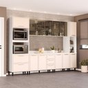 Ver imagem 1 de Cozinha Completa Amara 13 Portas 4 Gavetas com Vidro 40250775 Creme/branco - Politorno