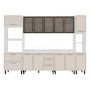 Ver imagem 2 de Cozinha Completa Amara 13 Portas 4 Gavetas com Vidro 40250775 Creme/branco - Politorno