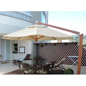 Ombrelone Lateral Premium Giratório 3,00 Mts - Lona Cor Creme