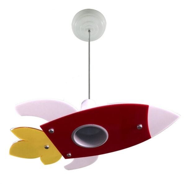 Luminária Infantil Avião Nave Foguete Vermelho Quarto - 1