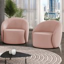 Ver imagem 1 de Poltrona Sala Decorativa Redonda Kit 2 Steve Veludo Rose I01 - Mpozenato