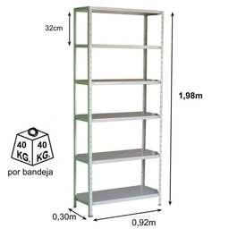 Estante de Aço com 06 Bandejas 30 cm (22/18) – 1,98×0,92×0,30m – AMAPA – 11103 - 3