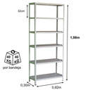 Ver imagem 3 de Estante de Aço com 06 Bandejas 30 cm (22/18) – 1,98×0,92×0,30m – AMAPA – 11103