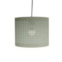 Ver imagem 1 de Luminária Pendente Revestida com Tecido Bege Vazado