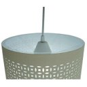 Ver imagem 3 de Luminária Pendente Revestida com Tecido Bege Vazado