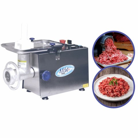 Picador de Carne Profissional Elétrico Bocal 10 Inox Gural