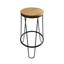 Ver imagem 3 de Conjunto Industrial 180cm Guatemala Aparador com 3 Banquetas Industriais Base Ferro Preto