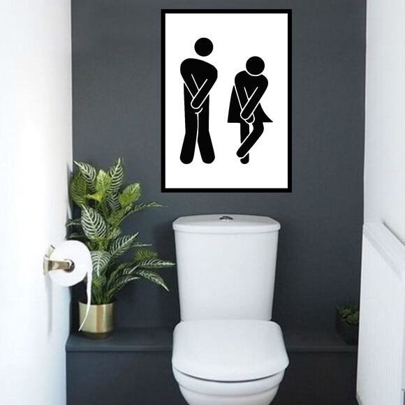 Quadro Decorativo Banheiro Mulher e Homem