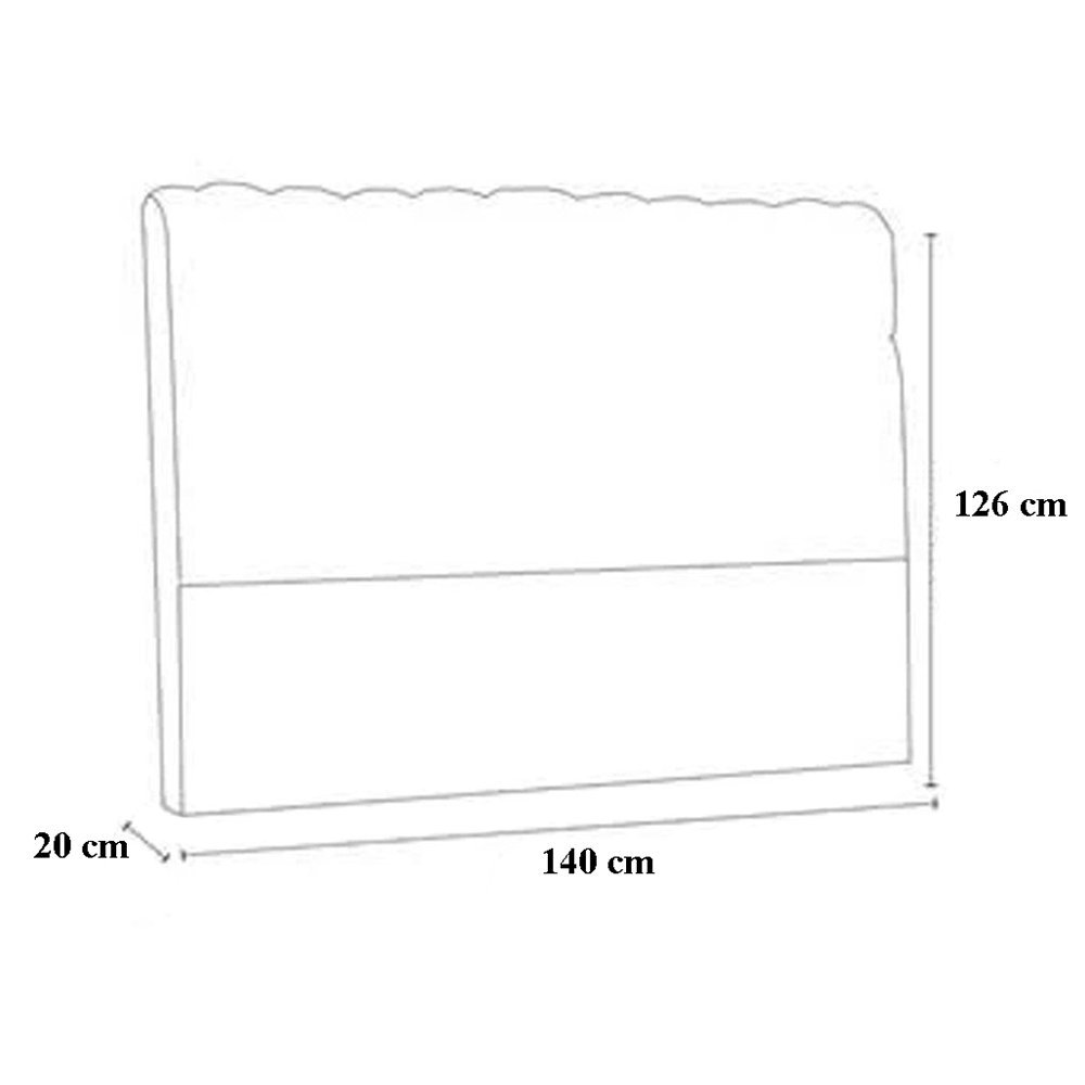 Cabeceira Casal Ana 140 cm Cama Box Ana Corino Preto - FM - 4