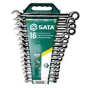 Ver imagem 2 de Jogo de Chave Combinada Catraca 8 a 24mm 16 Peças St08034l Sata