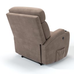 Poltrona do Papai Reclinável com Elevador Lift Pós Cirurgico em Suede Cor Bege- Modelo Florença - 4