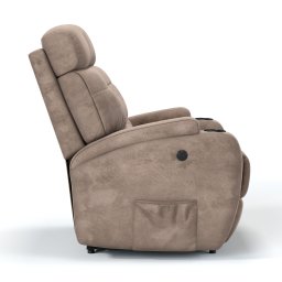 Poltrona do Papai Reclinável com Elevador Lift Pós Cirurgico em Suede Cor Bege- Modelo Florença - 5