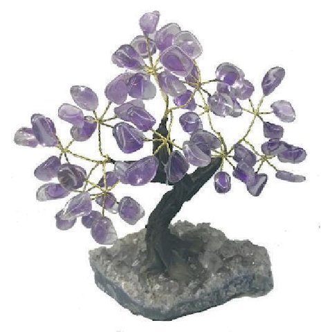Árvore Ametista 12 Galhos E 60 Pedras - Altura 13 Cm