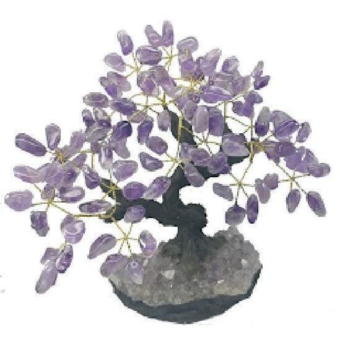 Árvore De Ametista 36 Galhos E 180 Pedras - Altura 28 Cm