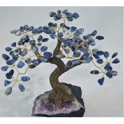 Árvore 24 Galhos E 120 Pedras - Sodalita - Altura 18 Cm - 3