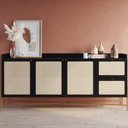 Ver imagem 5 de Balcão Buffet 183cm com Pés de Metálicos Oslo - Nero