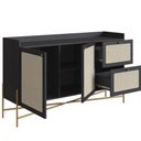 Ver imagem 2 de Balcão Buffet 183cm com Pés de Metálicos Oslo - Nero