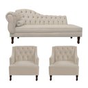 Ver imagem 1 de Divã Cancun 160cm Direito +2 Poltronas Genesis Bege