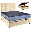Ver imagem 1 de Kit Cama Box Bau + Cabeceira + Colchão Casal Molas Ensacadas - Petrus - Paropas