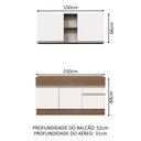 Ver imagem 4 de Armário de Cozinha Compacta 150cm Rustic/Branco Glamy Madesa 01