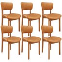 Ver imagem 1 de Kit 06 Cadeiras para Sala de Jantar Cozinha Living Estofada Dara L02 Couríssimo Whisky - Lyam Decor