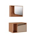 Ver imagem 2 de Conjunto Banheiro Delta Bechara Kit Gabinete e Armário Superior Suspenso com Espelho Portas e Nicho