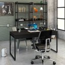 Ver imagem 1 de Mesa para Escritório Diretor Estilo Industrial 1,50x0,60 com 2 Gavetas Preto Onix