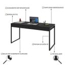 Ver imagem 6 de Mesa para Escritório Diretor Estilo Industrial 1,50x0,60 com 2 Gavetas Preto Onix