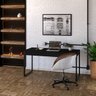 Mesa para Escritório Diretor Estilo Industrial 1,50x0,60 com 2 Gavetas Preto Onix - 7