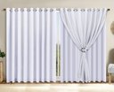 Ver imagem 1 de Cortina Voil Trabalhado Paris Forró Microfibra 9,00x2,50 Branco