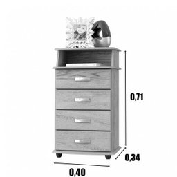 Mesa de Cabeceira 4 Gavetas Luxo II EJ Móveis - 3 Mesa de Cabeceira 4 Gavetas Luxo II EJ Móveis - 3