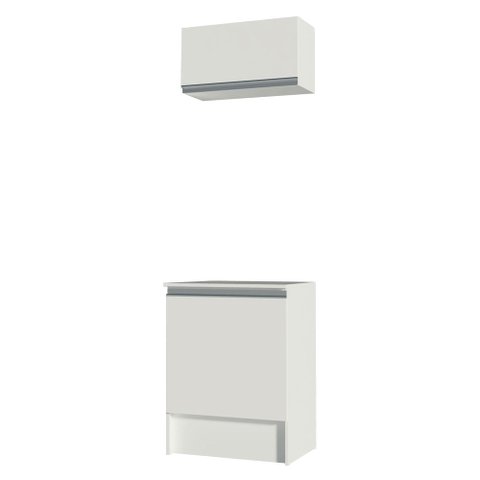 Kit Madesa Topazio 60 cm com Armário e Balcão Branco