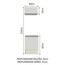 Ver imagem 4 de Kit Madesa Topazio 60 cm com Armário e Balcão Branco