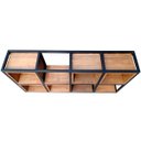 Ver imagem 5 de Nicho de Parede Modelo Industrial - 5 Nichos e 3 Prateleiras - Ferro em Preto e Madeira em Stain Imb