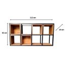 Ver mais imagens de Nicho de Parede Modelo Industrial - 5 Nichos e 3 Prateleiras - Ferro em Preto e Madeira em Stain Imb