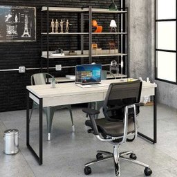 Mesa para Escritório Diretor Estilo Industrial 1,50x0,60 com 2 Gavetas Snow - 1
