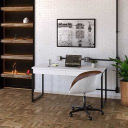 Mesa para Escritório Diretor Estilo Industrial 1,50x0,60 com 2 Gavetas Snow - 7